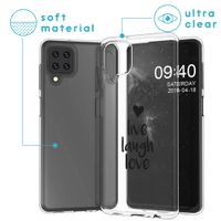 imoshion Design Hülle Samsung Galaxy A12 - Live Laugh Love - Schwarz