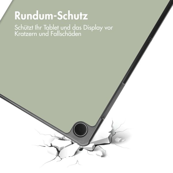 imoshion Design Trifold Klapphülle für das Samsung Galaxy Tab A9 Plus - Floral Green