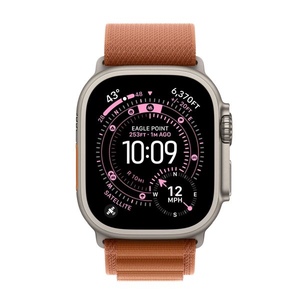 Apple Alpine Loop Armband für  Apple Watch Series 1 - 11 / SE / Ultra (44/45/46/49 mm) - Größe M - Terracotta / Natural Titanium