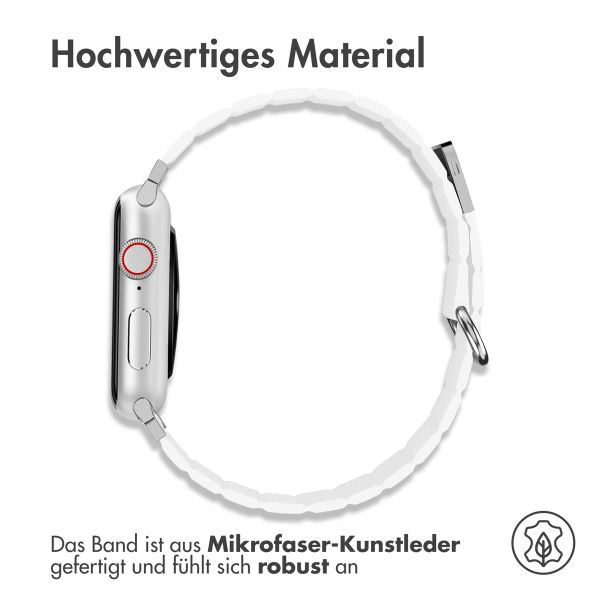 imoshion Magnetlederarmband für Apple Watch Series 1 t/m 9 / SE (38/40/41 mm) | Series 10 / 11 (42 mm) - Weiß