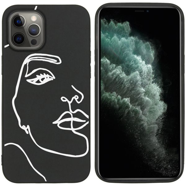 imoshion Design Hülle iPhone 12 Pro Max - Line Art Woman White