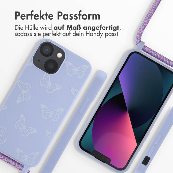 imoshion Silikonhülle design mit Band für das iPhone 13 Mini - Butterfly