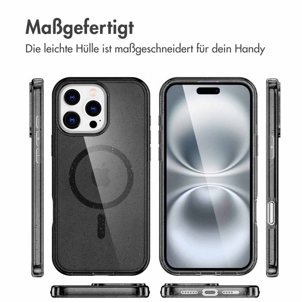 imoshion Sparkle Back Cover mit MagSafe Apple iPhone 16 Pro - Glitter Schwarz
