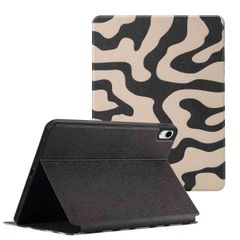 Selencia Vivid Klapphülle Apple iPad 11 (2025) 11 Zoll A16 / iPad 10 (2022) 10.9 Zoll - Art Wave Black