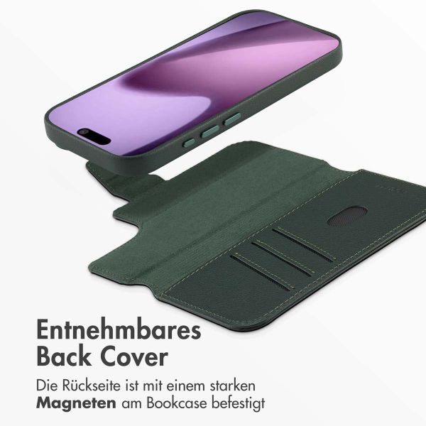 Accezz 2-in-1 Klapphülle aus Leder mit MagSafe Apple iPhone 17 - Cedar Green