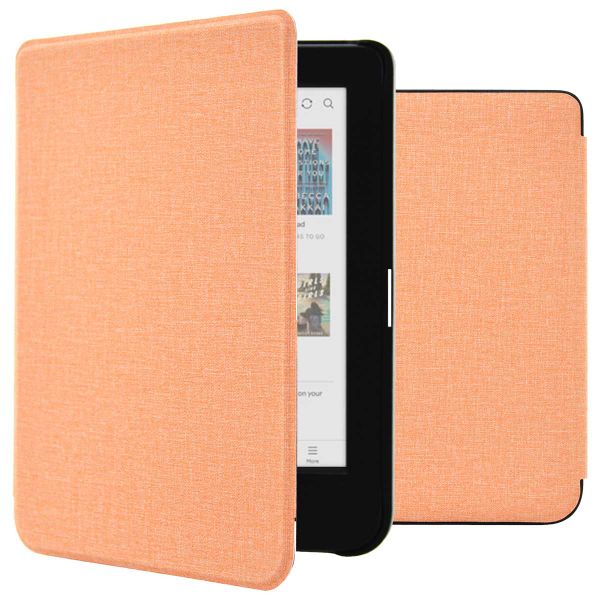 imoshion Canvas Sleepcover Klapphülle für das Kobo Clara Colour / Kobo Clara BW - Peach