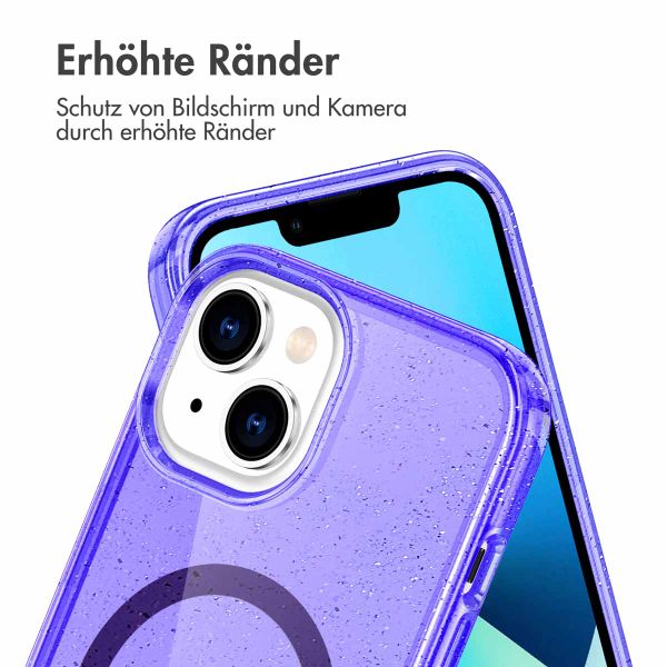 imoshion Sparkle Back Cover mit MagSafe für das Apple iPhone 14 - Glitzer Violett