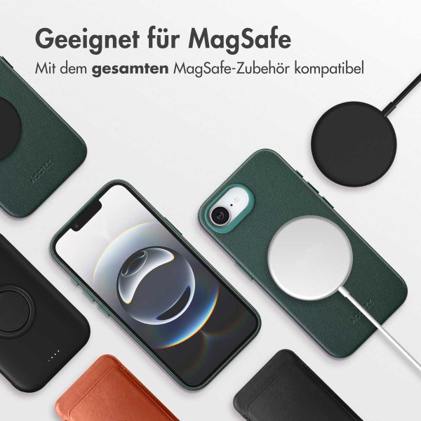 Accezz MagSafe Leather Backcover Apple iPhone 16e - Cedar Green