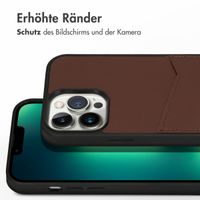 Accezz Premium Leather Card Slot Back Cover für das iPhone 13 Pro Max - Braun