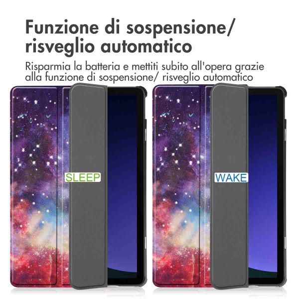 imoshion Design Trifold Klaphülle Samsung Galaxy Tab S9 11.0 Zoll - Space