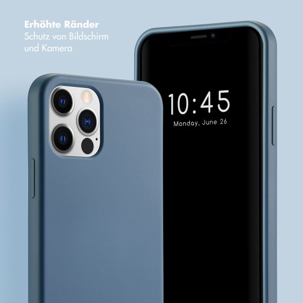 Selencia Back Cover mit Luxuriöser Handschlaufe Apple iPhone 12 (Pro) - Blau