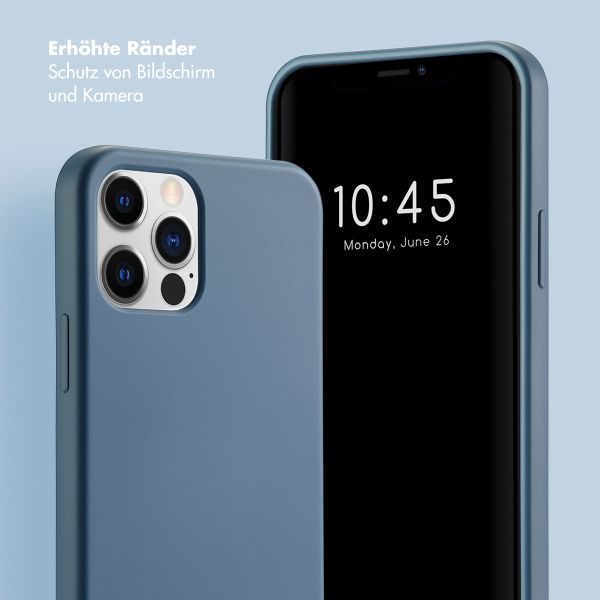 Selencia Back Cover mit luxuriöser Handschlaufe für das iPhone 12 (Pro) - Blau