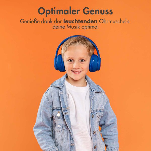 imoshion Kabellose Kinderkopfhörer LED Light - Dezibelbegrenzer - Mit AUX-Kabel - Cobalt Blue