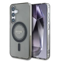 Guess MagSafe IML Strass Hülle Samsung Galaxy S25 - Schwarz