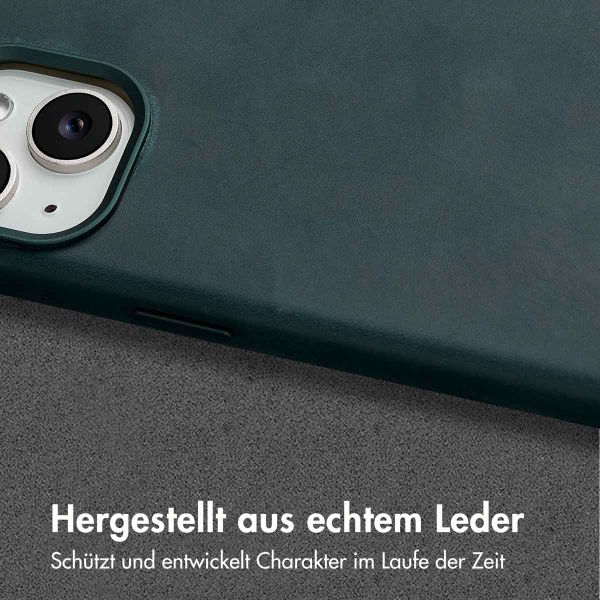 Accezz Vintage Leather Magsafe Backcover Apple iPhone 15 - Smokey Green