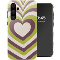 Selencia Vivid Back Cover Samsung Galaxy A55 - Double Hearts Plum Fern