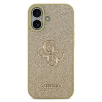 Guess 4G Metal Logo Back Cover mit Glitter Apple iPhone 17 - Gold