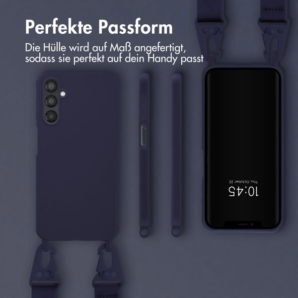 Selencia SilikonHülle mit abnehmbarem Band Samsung Galaxy A25 (5G) - Dunkelblau