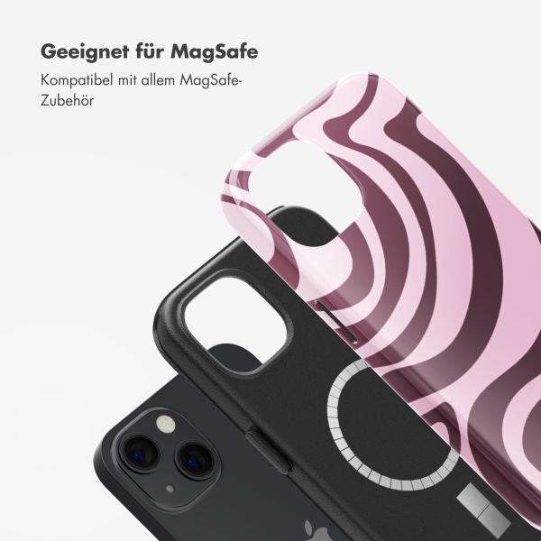 Selencia Vivid Tough Back Cover MagSafe für das iPhone 13 - Wavy Swirl Pink Plum