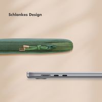 Selencia Cord Laptop Hülle 15-16 Zoll - Laptop Sleeve - Sage Green