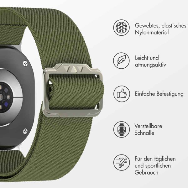 imoshion Elastisches Nylonarmband für das Samsung Galaxy Watch 8 (Classic) - 40 / 44 / 46mm - Grün