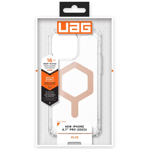 UAG Plyo Backcover MagSafe für das iPhone 15 Pro Max - Ice / Rose Gold