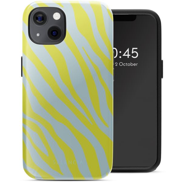 Selencia Vivid Tough Back Cover MagSafe für das iPhone 13 - Zebra Winter Sky Titanium Yellow