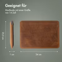 Accezz Leather Laptop Hülle Apple MacBook 14 Zoll - Laptop Sleeve - Cognac