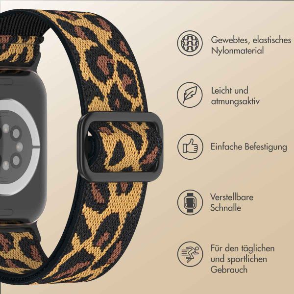 imoshion Elastisches Nylonarmband für das Apple Watch Series 1 bis 11 / SE / Ultra (44/45/46/49 mm) - Leopard