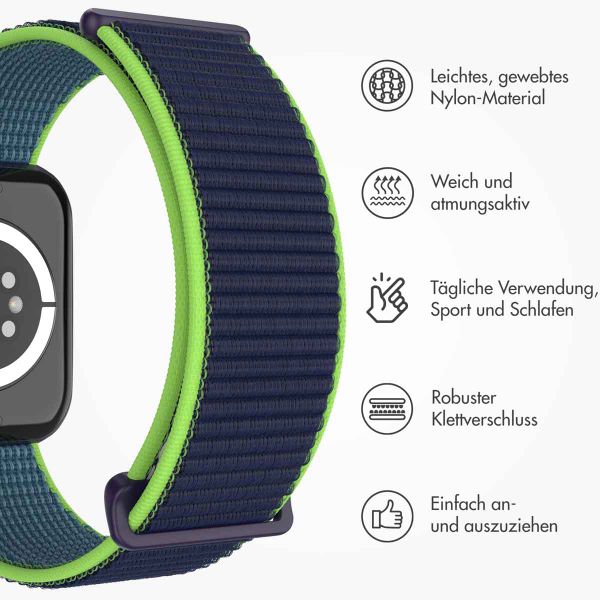 imoshion Nylon-Armband⁺ für die Apple Watch Series 1 bis 9 / SE (38/40/41 mm) | Series 10 (42 mm) - Lime