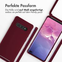 imoshion Silikonhülle mit Band für das Samsung Galaxy S10 Plus - Dunkelrot