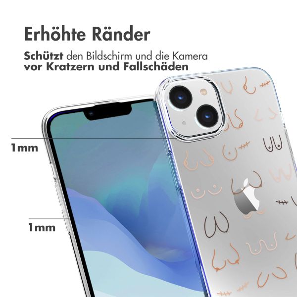 imoshion Design Hülle für das iPhone 14 - Boobs all over - Transparent