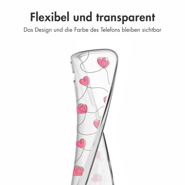 imoshion  Design Hülle für das Samsung Galaxy S24 FE - Dusty Rose Connected Hearts