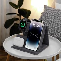 imoshion 3-in-1 Faltbares kabelloses Ladegerät Apple - iPhone / AirPods / Apple Watch – Grau
