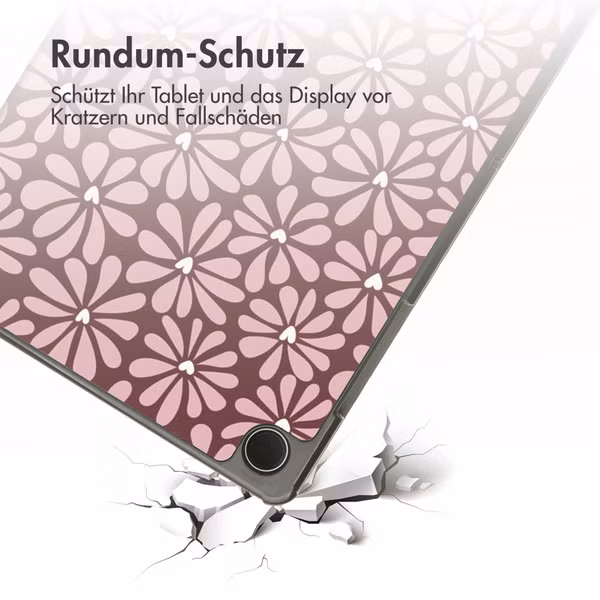 imoshion Design Trifold Klaphülle Samsung Galaxy Tab A11 / A9 Plus - Bloom Love Blush