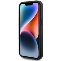 Guess 4G Metal Logo Back Cover mit Glitter Apple iPhone 15 - Schwarz