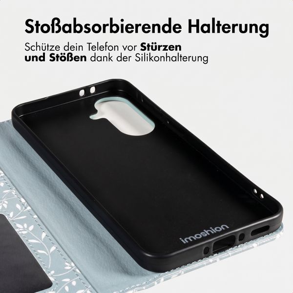 imoshion Design Klapphülle Samsung Galaxy A57 (5G) - Smoke Green Flowers