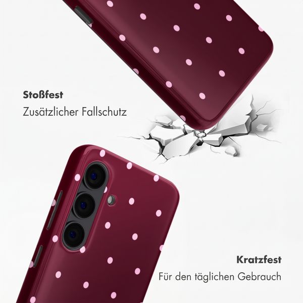 Selencia Vivid Rückabdeckung mit MagSafe Samsung Galaxy S24 - Happy Dots Burgundy
