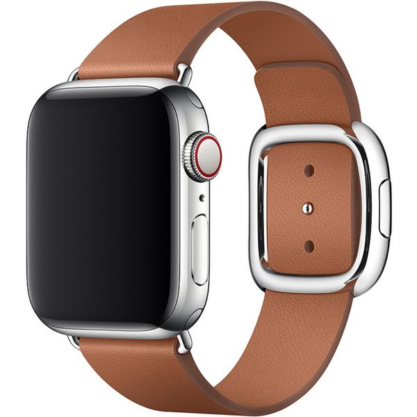 Apple Leather Band Modern Buckle für die Apple Watch Series 1-9 / SE - 38/40/41 mm / Series 10 - 42 mm - Größe M - Braun