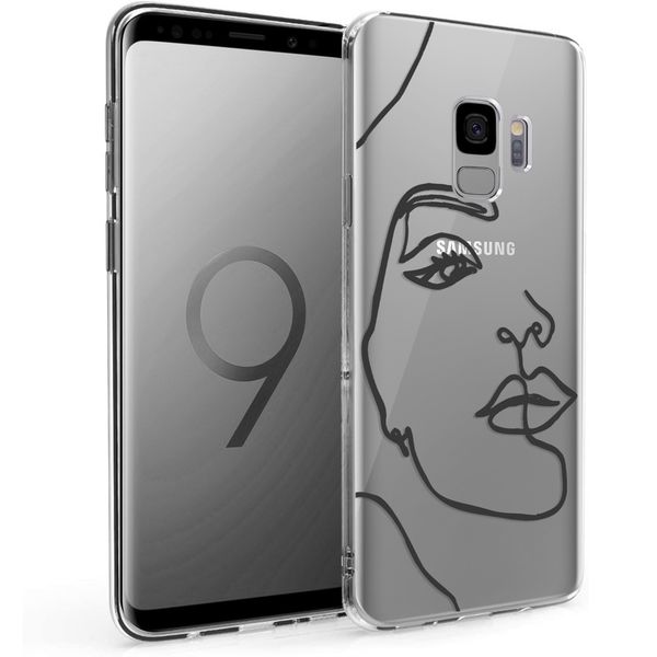 imoshion Design Hülle Galaxy S9 - Abstraktes Gesicht - Schwarz