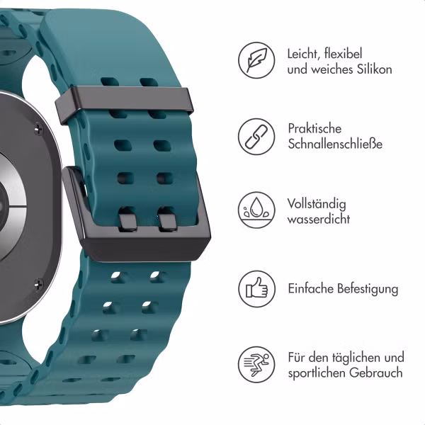 imoshion Ocean Silikonarmband für das  Samsung Galaxy Watch 8 (40/44mm) / Classic (46mm) - Dunkelgrün