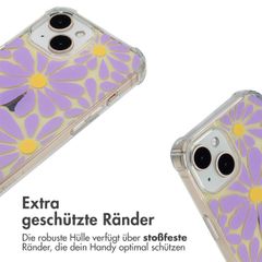 imoshion Design Hülle mit Band Apple iPhone 15 - Tropical Violet Flowers Connect