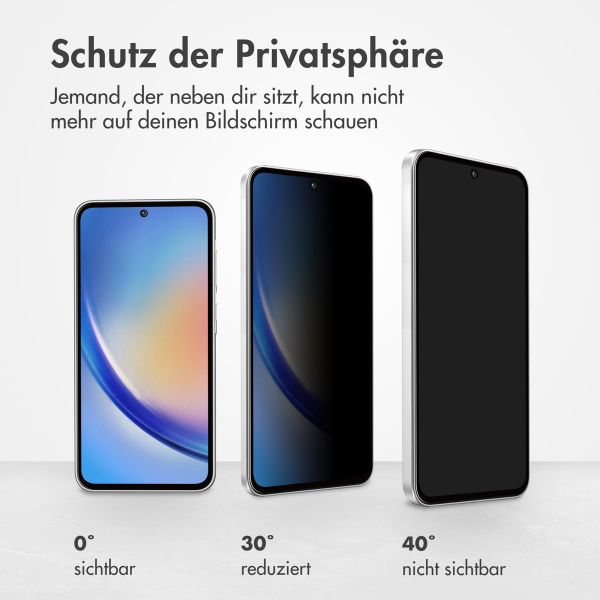 Accezz Privacy Displayschutz aus gehärtetem Glas für das Samsung Galaxy A35 / A55 - Transparent