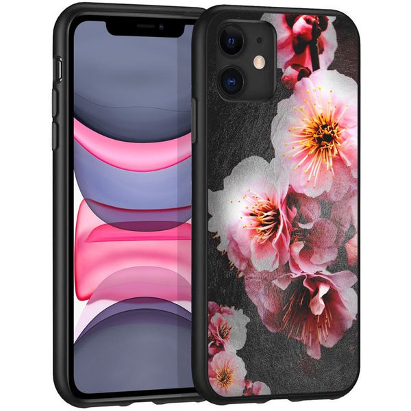 imoshion Design Hülle iPhone 11 - Blume - Rosa / Schwarz