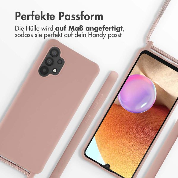 imoshion Silikonhülle mit Band für das Samsung Galaxy A32 (4G) - Sand Pink