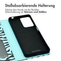 imoshion Design Klapphülle Motorola Moto G04 / G24 - Black Blue Stripes