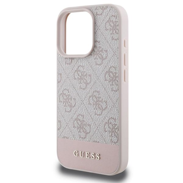 Guess Bottom Stripe 4G Back Cover für das iPhone 16 Pro - Rosa