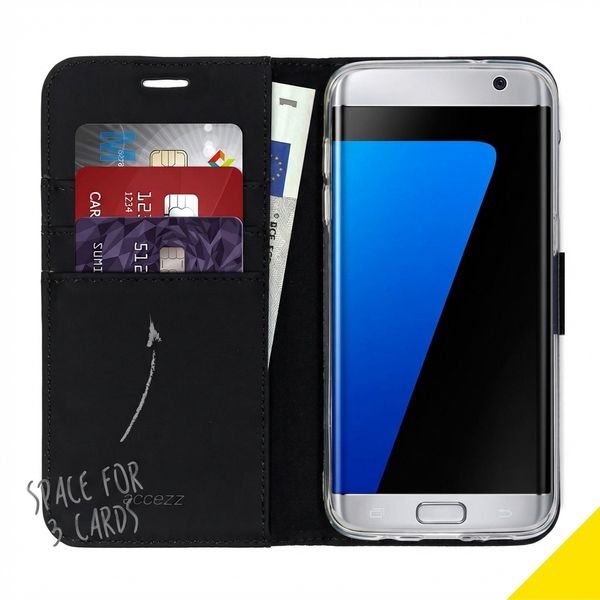 Accezz Wallet TPU Klapphülle Samsung Galaxy S7 Edge - Schwarz