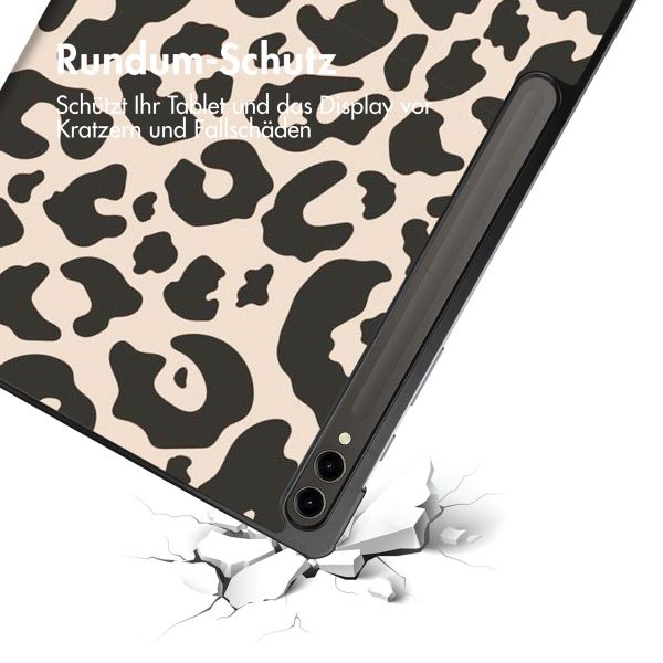 imoshion Design Trifold Klapphülle für das Samsung Galaxy Tab S10 Plus / Tab S9 Plus - Leopard