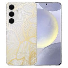 imoshion Design Hülle Samsung Galaxy S25 Plus - Golden Leaves Transparent